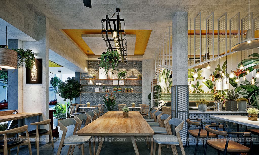 thiết kế nội thất nhà hàng cafe
